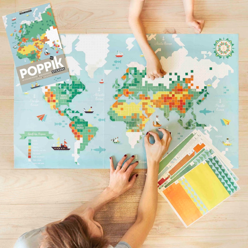 Creative Sticker Poster World Map – kapbulaorganics