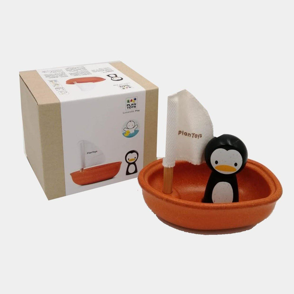 Plan Toys Penguin Sailing Boat - kapbulaorganics